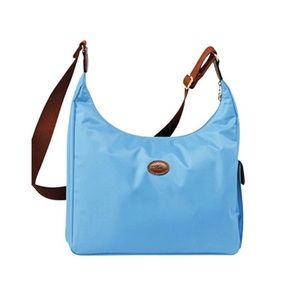 Longchamp Le pliage light blue/azure hobo tote